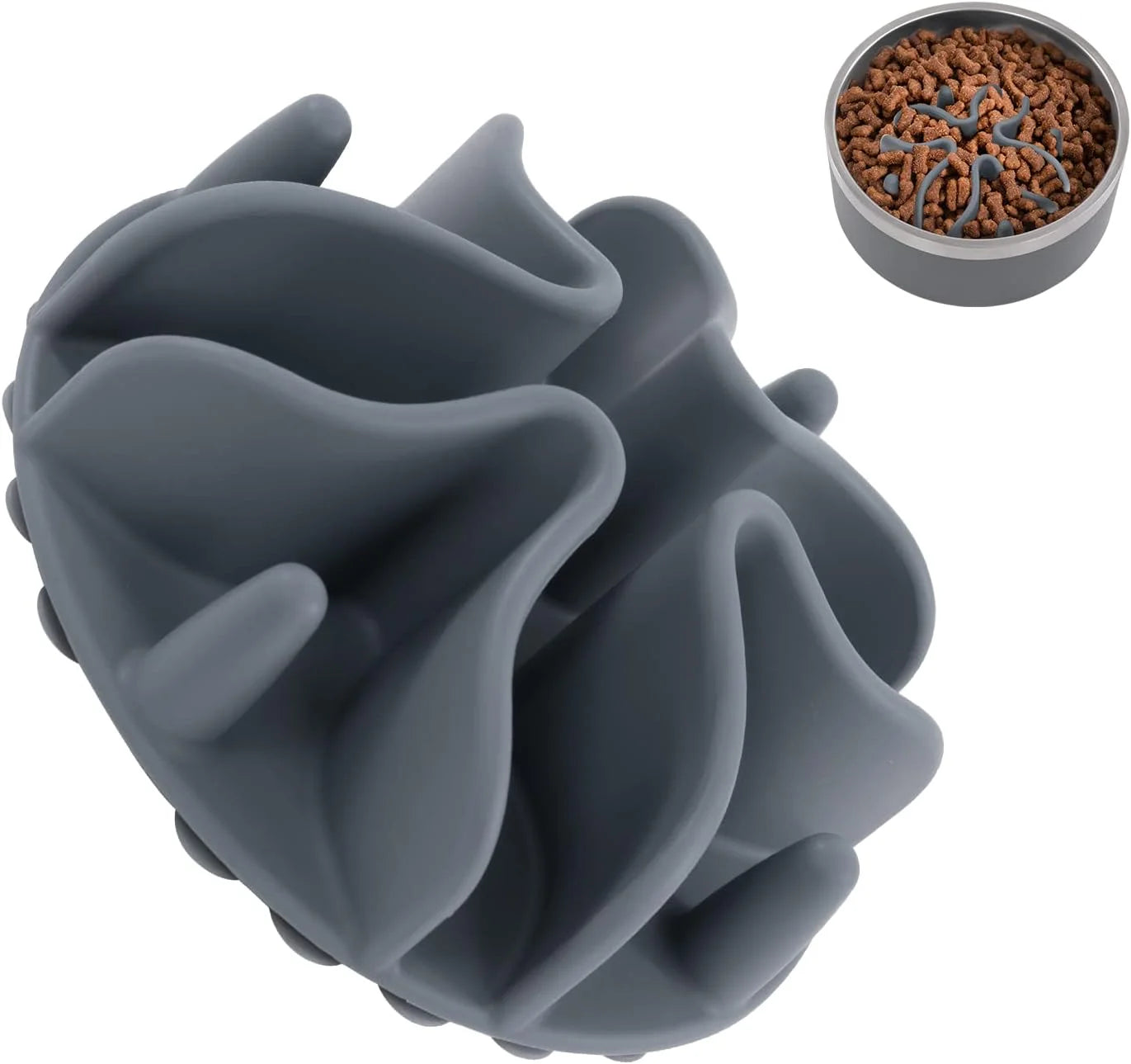 Pet Bowls Feeders Insert Puzzle Slow Feeder with Octopus Suction Cups for Medium Large Size Dog Bowls