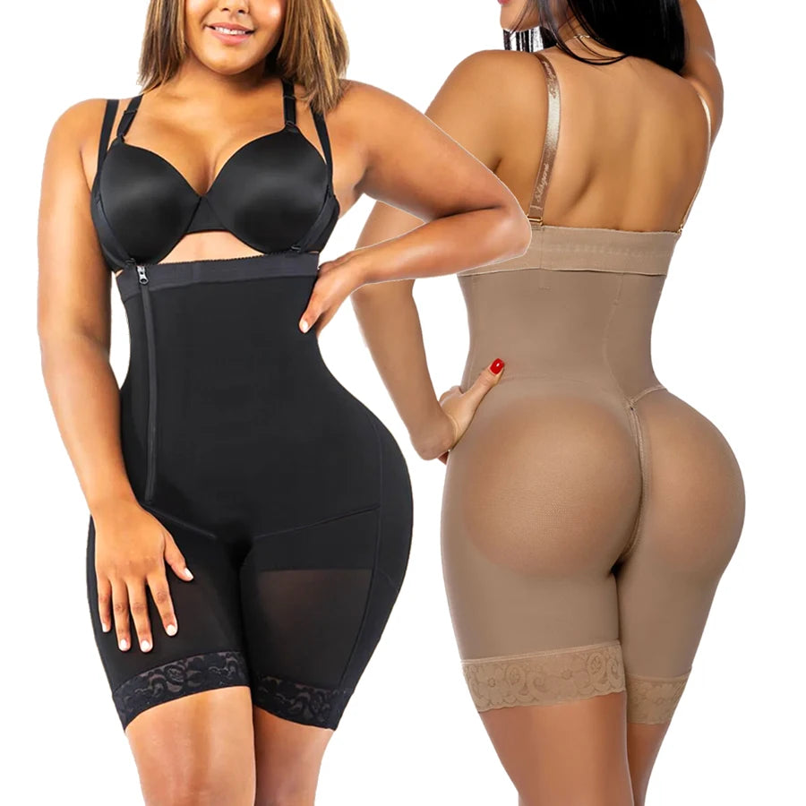 High Waist Butt Lifter Shapewear Side Zipper Tummy Control Panties Breathable Features  Shaper Panty Waist Modeling Strap
