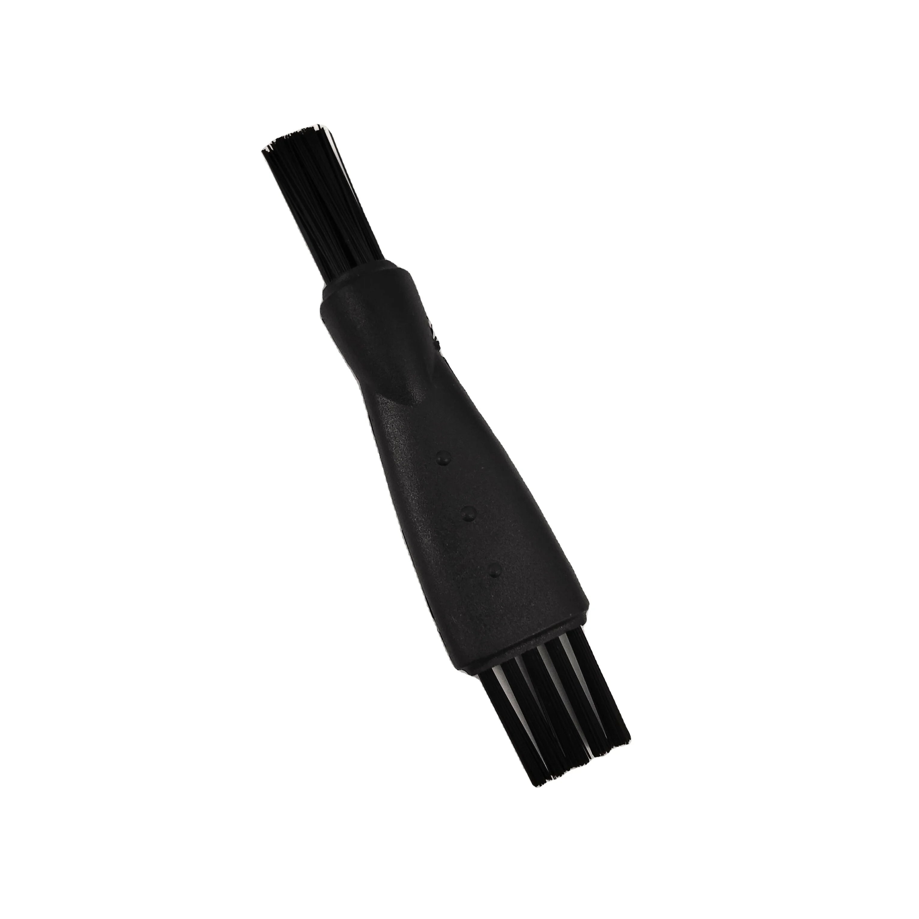 Small Efficient Two Heads Brush for Shaver Blades Cleaning Plastic+Nylon Black