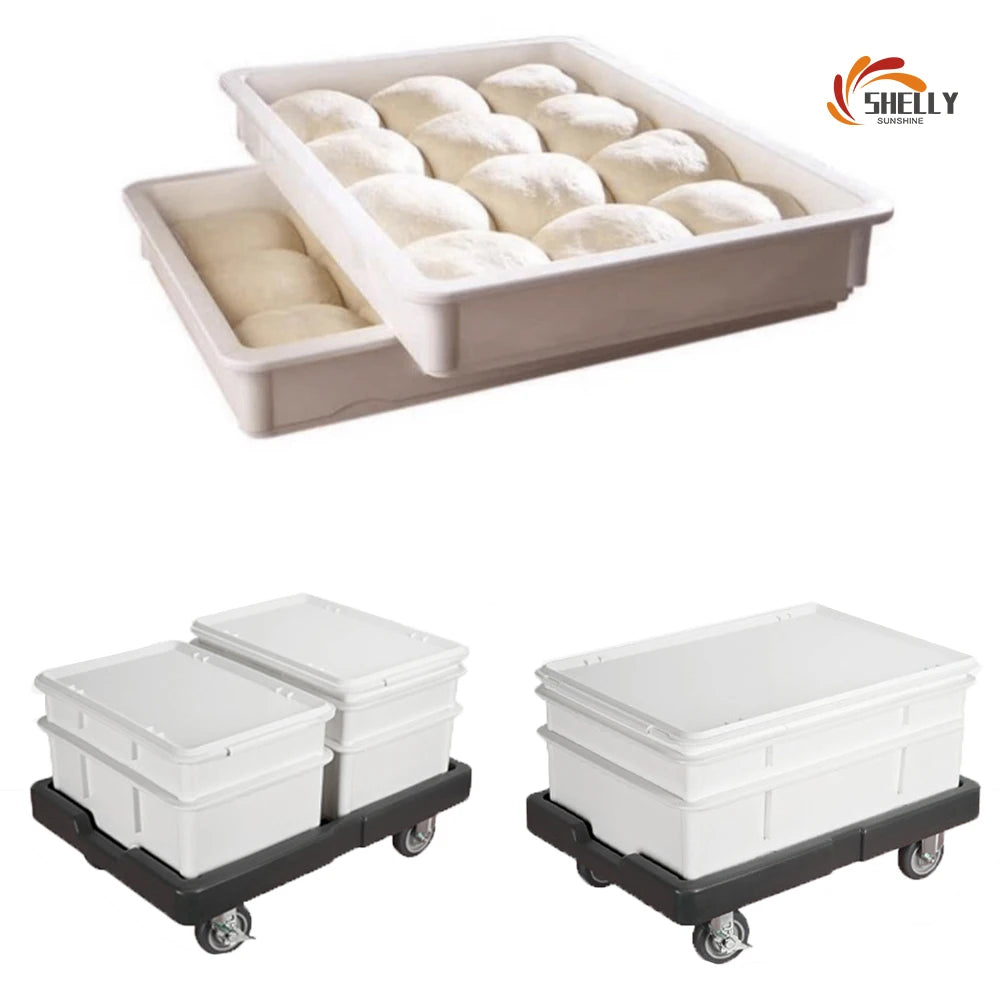 XLR White Plastic Polypropylene Bakery Pizza Trays Bread Case Transport Pizza Dough Proofing Box Dough Storage Container