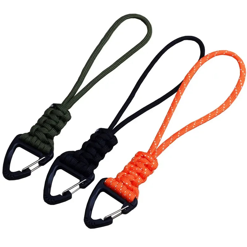 Men's Handwoven High Strength Polyester Rope Key Chain Triangle Buckle Key Ring for Backpack Safety Feature