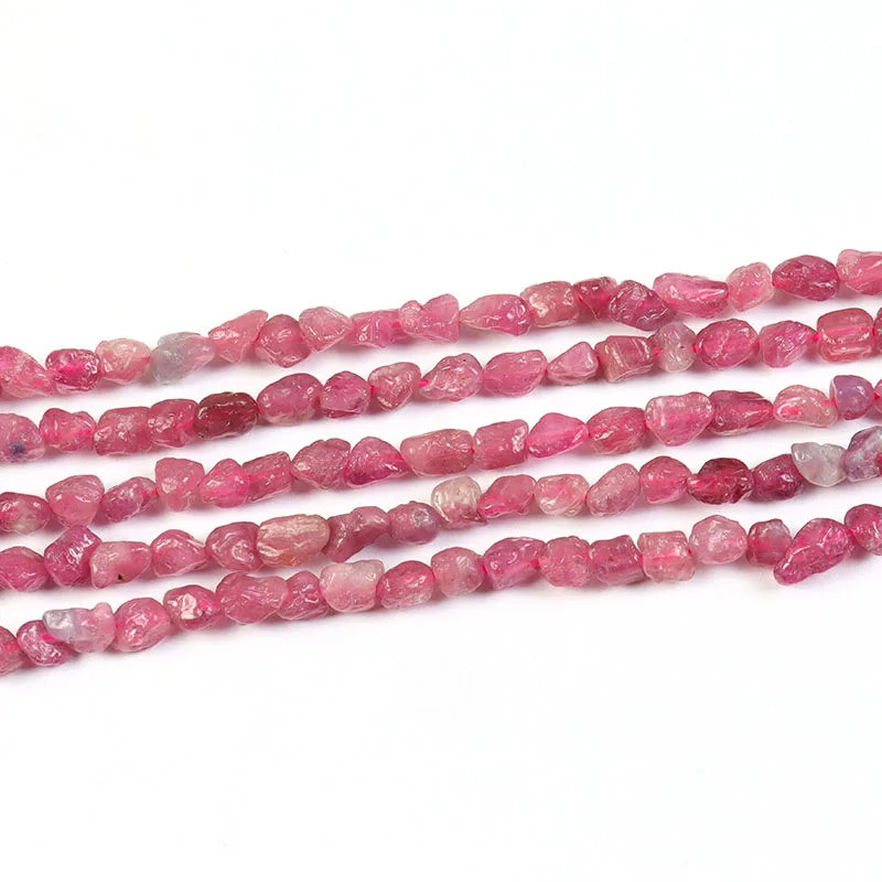 New Bulk Nugget Pink Tourmaline BeadsNuggets Gemstone Bead for DIY Irregular Jewelry Making 6mm 8mm