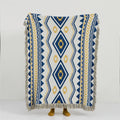 ARS High Quality Boho Nordic Bohemian Geometric Tassel 100% Cotton Knitted Throw Blanket Custom