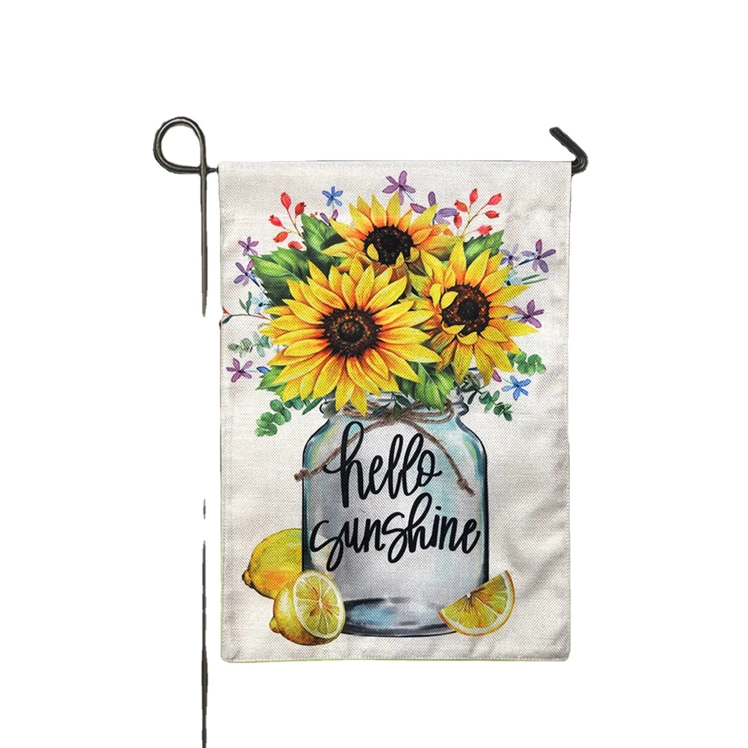 12x18 in Double Sided Vertical Hello Sunshine Sunflower Summer Fall Garden Flags for Seasonal Rustic Yard Outdoor Decoration