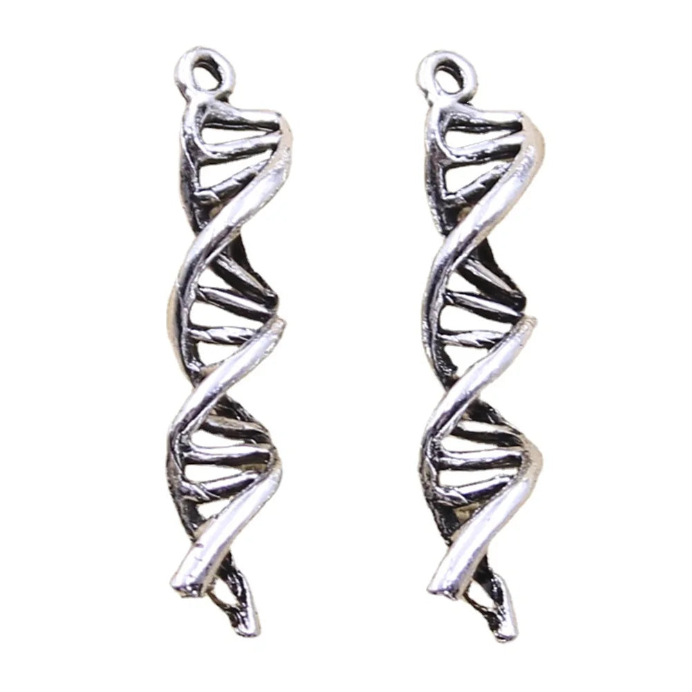 Charms Deoxyribonucleic Acid DNA Antique Silver Color Pendants Making DIY Handmade Tibetan Finding Jewelry