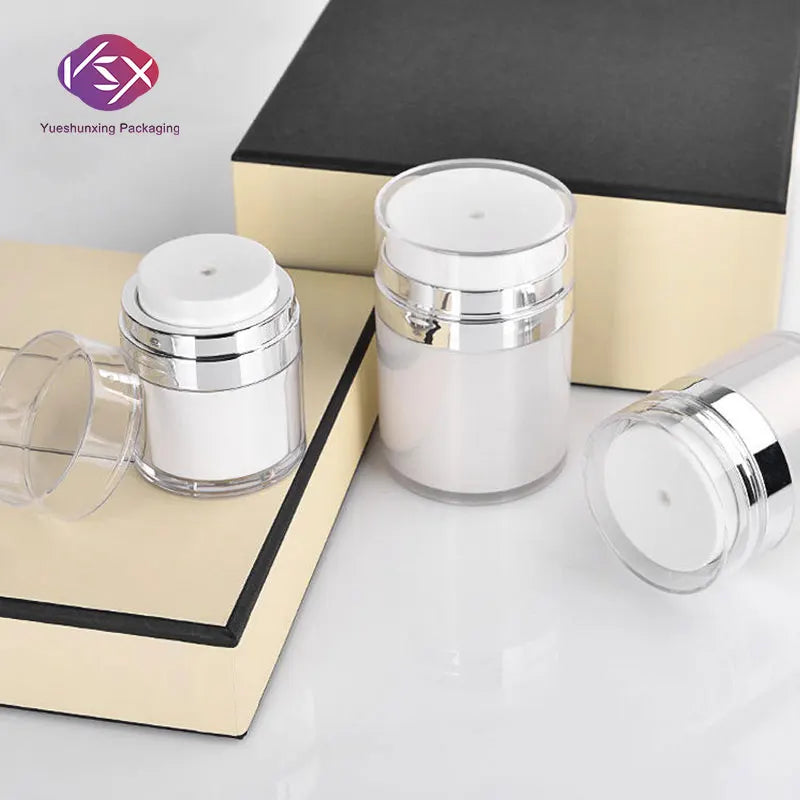 Yueshunxing Empty 15g 30g 50g Plastic White Acrylic Pump Bottle Cosmetic Container Cream Face Body Empty Cosmetic Jars