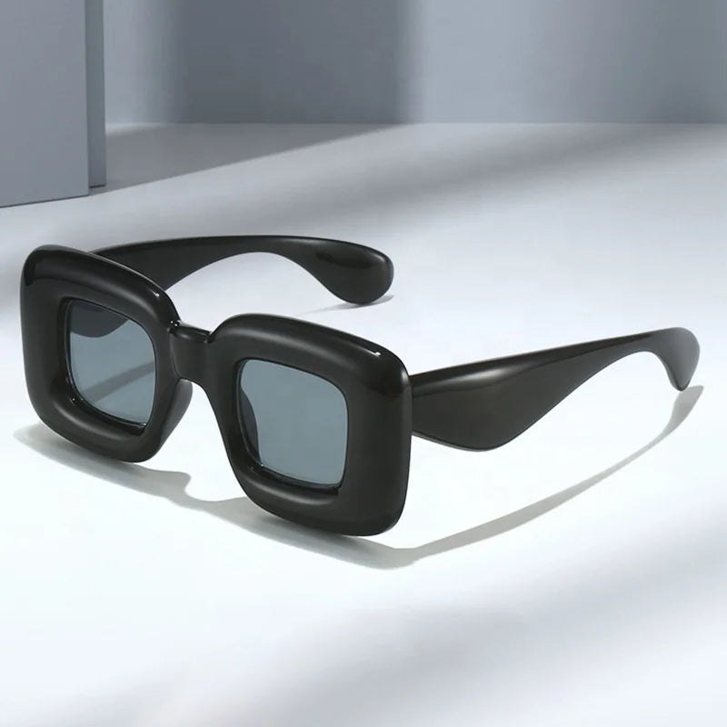 2023 Trending Steampunk Big Plastic Shades Custom logo  Sun Glasses Thick square Frame Sunglasses for Men Women