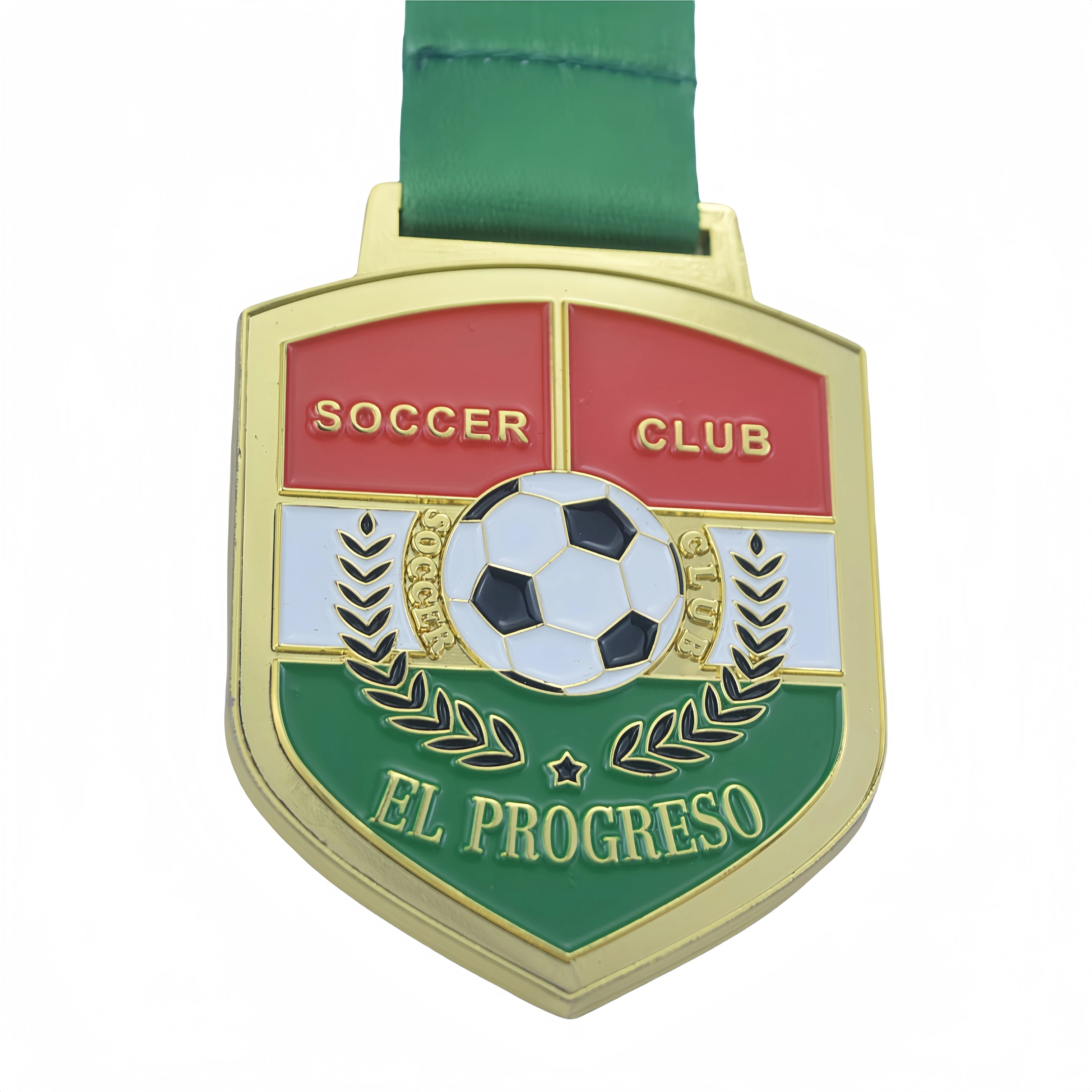 Custom High-Quality Soccer Medals Panama Medals with Enamel Coloring and Gold Plating SOCCER CLUB EL PROGRESO Medal