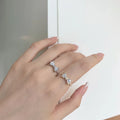 Merryshine 925 Sterling Silver Fashion Accessible Luxury Ins Niche Design Forest Sweet Princess Cut Zircon Women's Bow Ring