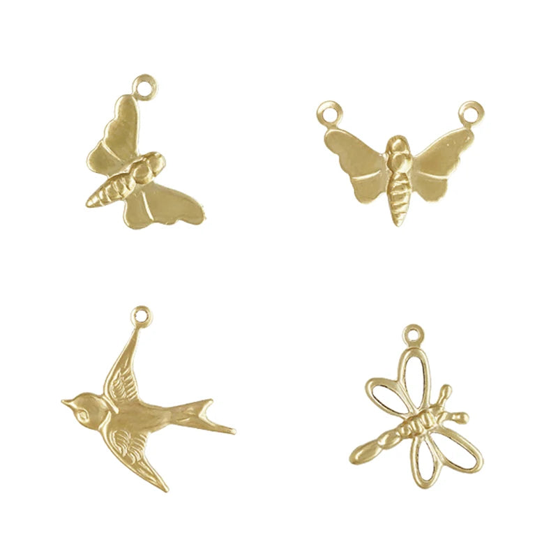 Permanet Flying Animal Bracelets Necklace Charms for Women Jewelry Making 14K Gold Filled Pendant
