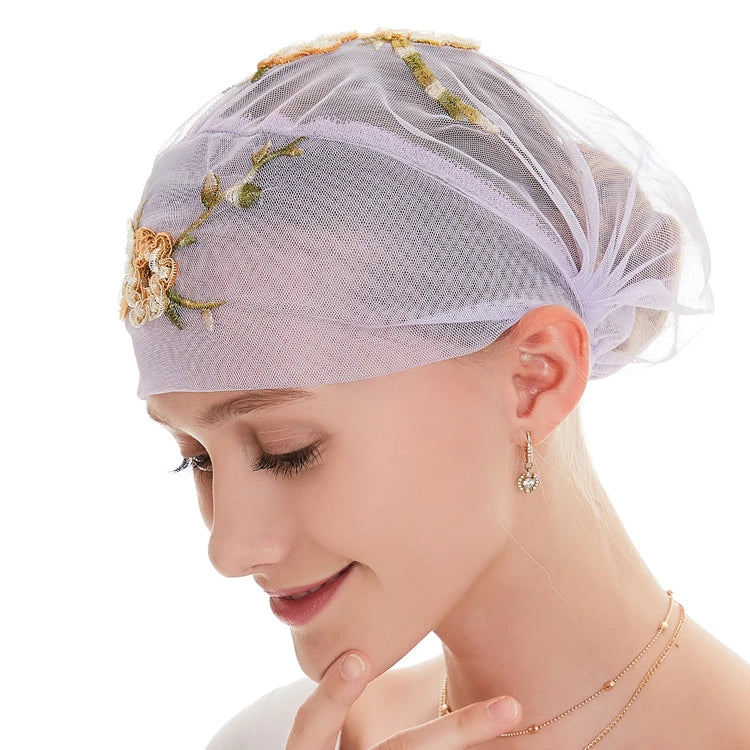 Hot Sell 10 Colors Muslim Women Lace Inner Hats Hijabs Breathable Mesh Turban Underscarf Caps Islamic Headwear Wrap Head Cover