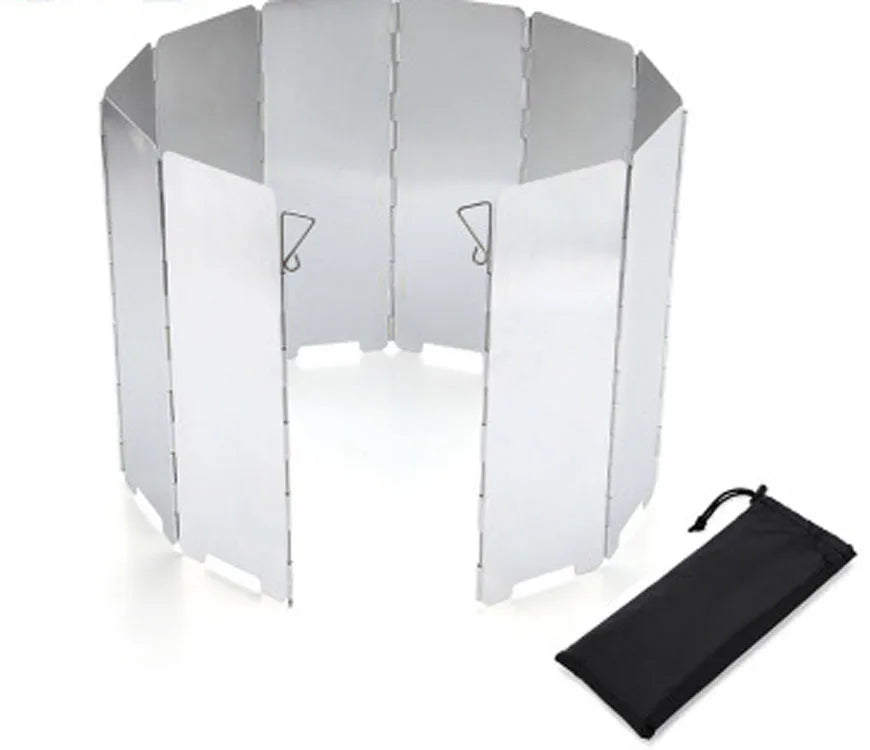 Wholesale Foldable 10 Plates Wind Shield Metal Windscreen Outdoor Camping Cooking Cooker Gas Stove Windshield Wind Screen
