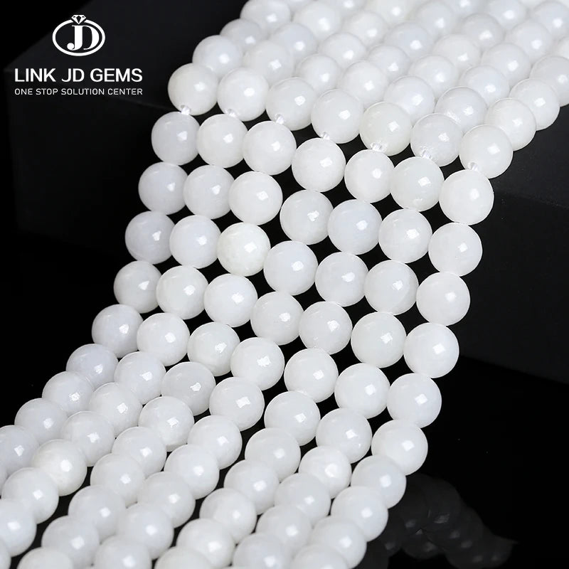 Hot Sale Natural Hetian White Jade 2/3/6/8/10MM Round Beads Loose Gemstones for DIY Jewelry Making Accessories
