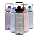 Customized Eco-Friendly with Time Marker Portable Clear Space Cup with Straw 2L Sports Inspirational Water Bottle