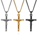 Original Factory Wholesale Stainless Steel Crucifix Jesus Cross Pendant Necklace Religious Christian Cross Charm Necklaces Gold
