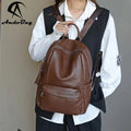AndoBag Genuine Cow Leather Large Capacity Backpacks for Women Fashion Vintage Shoulder Bag Commute Backpack 8538