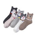 Wholesale Cute Cartoon Face Cat Bear Dog Socks Cotton Socks Comfortable Women Crew Socks