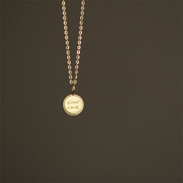 Customized Engraving Circle Necklace 925 Women 18k Gold Jewelry Necklace