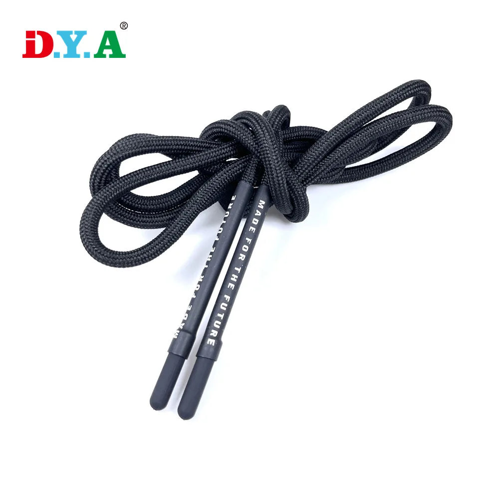 Low Price Customize Finished Product Multi Diameter Printed Logo Tips Round Polyester Drawcord for Shoelace Hoodies Garment