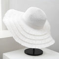 Women Paper Straw Hat Large Board Wide Rough Brim Floppy Straw Hat Summer Sun Beach Straw Hat with Tassel