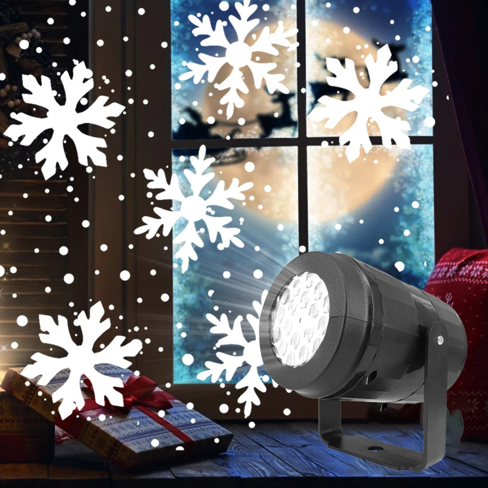 Snowflake LED Night Light Projector Projection Lamp for Kids Christmas Snowfall Light for Garden Home Xmas Decor