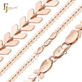 6mm FJ Fallon Fashion Jewelry Chevron Arrow Link Fish Bone Chain Plated in Rose Gold Brass Based