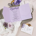 Luxury Hardcover Designs Floral Lavender Purple Acrylic Wedding Invitations Card With Envelope and Wax Seal for Quinceanera