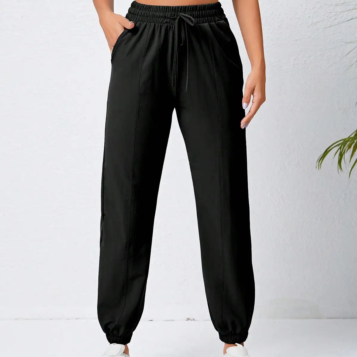 High Waist Loose Yoga Pants Quick Drying Sweatpants Casual Drawstring Leggings Fitness Running Pants With Pockets