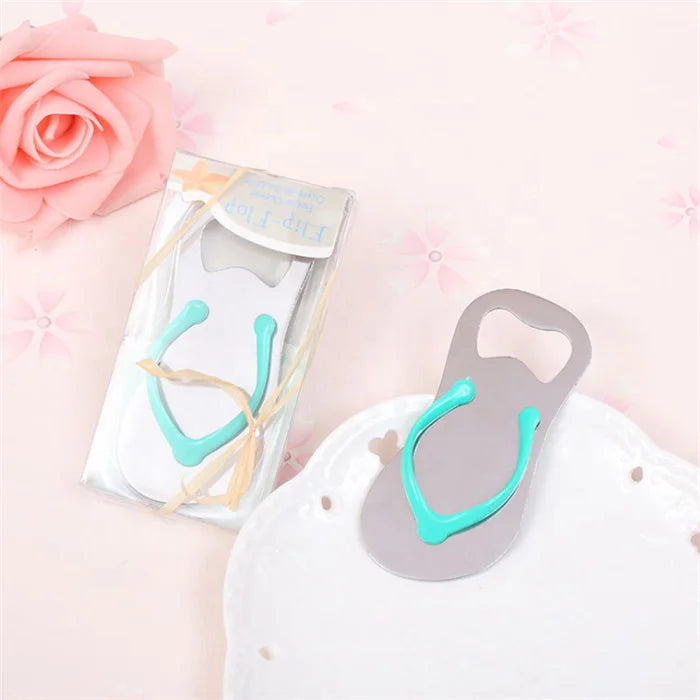 Hot Sell Customizable Silver-Plated Environmentally Friendly Wedding Gift Flip Flops Metal Bottle Openers