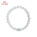 Natural 6MM Hetian Jade Ball Bracelet Jade Abacus Beads White Jade Single Circle Bracelet Refreshing Jewelry Girlfriends' Gift