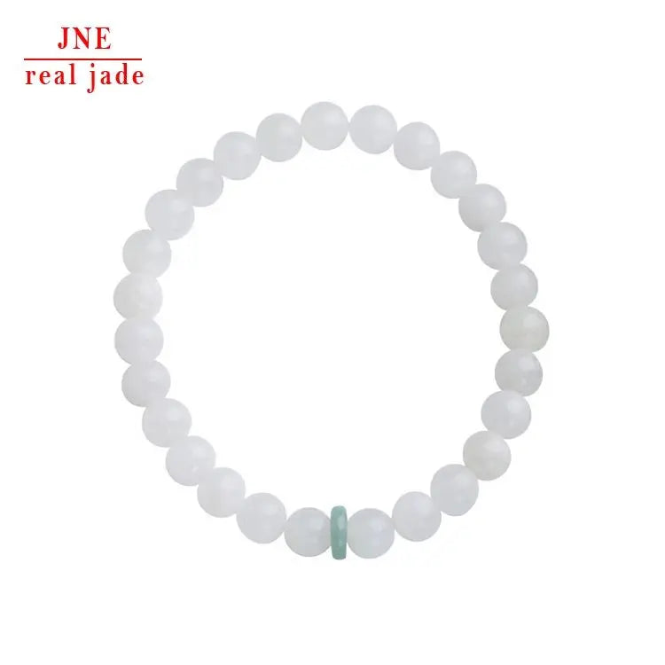 Natural 6MM Hetian Jade Ball Bracelet Jade Abacus Beads White Jade Single Circle Bracelet Refreshing Jewelry Girlfriends' Gift