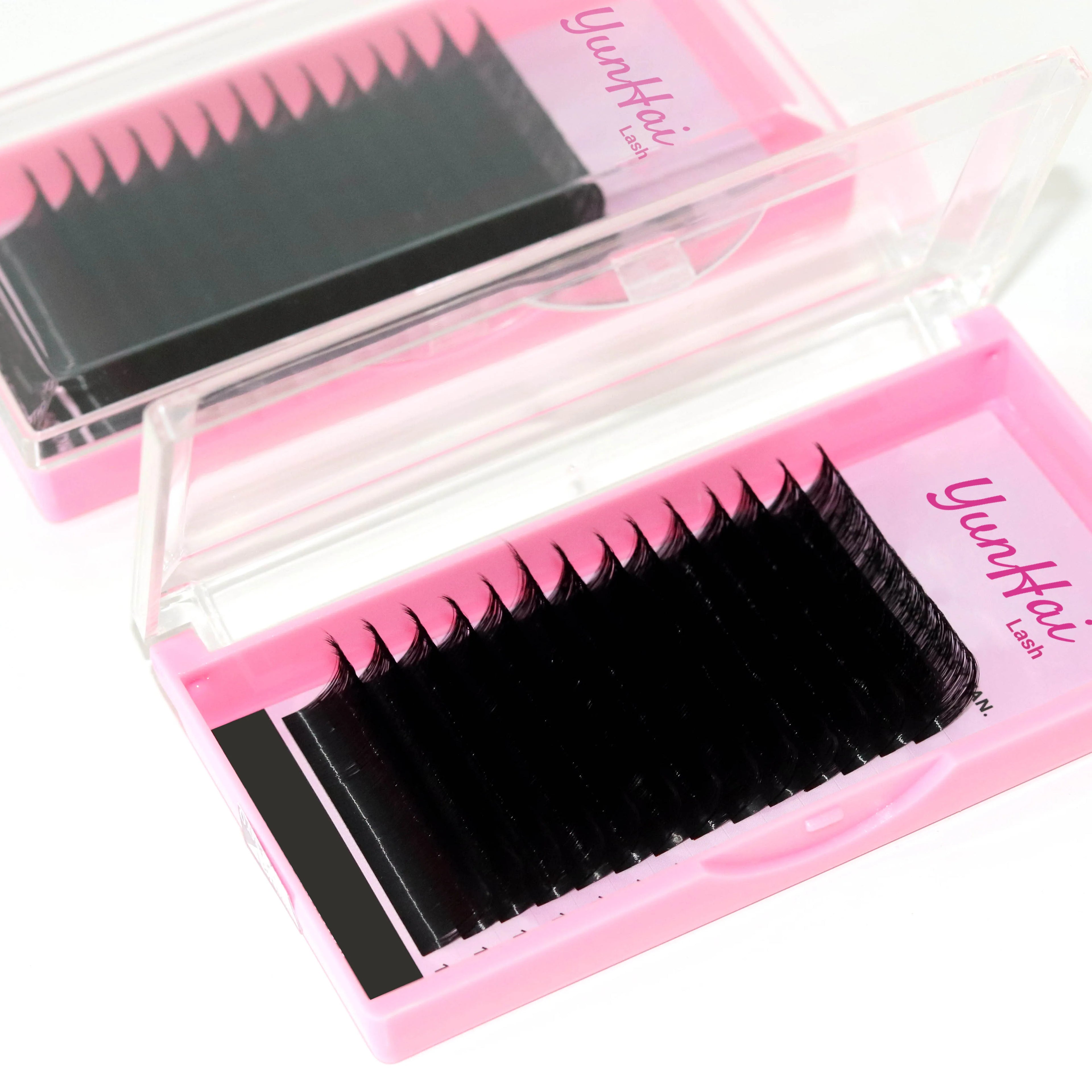 Cashmere Lash Extensions Matte Dark Black Soft Volume Eyelash Extension Supplies Korean Pbt Lash Trays Private Label