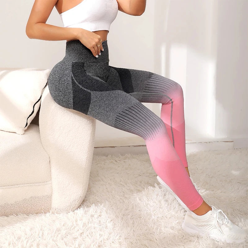 LA-925 Calzas Deportivas Mujer Push up High Waist Tight Yoga Pant Seamless Tie Dye Scrunch Butt Leggings for Women