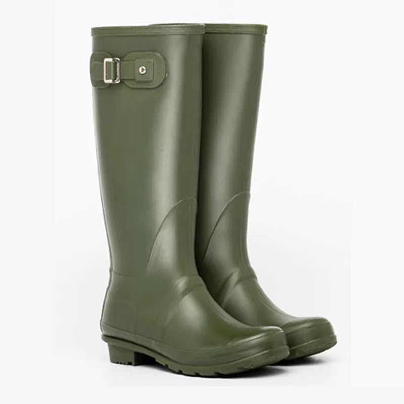 Custom Fashionable All Season Waterproof PVC Mud Gumboots Wellington Boots Knee-High for Women Cheap