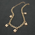 European and American Fashion Lock Pendant Gold Necklace for Women Jewelry
