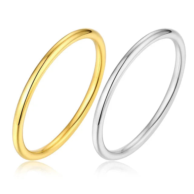2023 Stainless Steel Jewelry Gold-plated Male and Female 1mm Stainless  Steel Ring Couple Rings