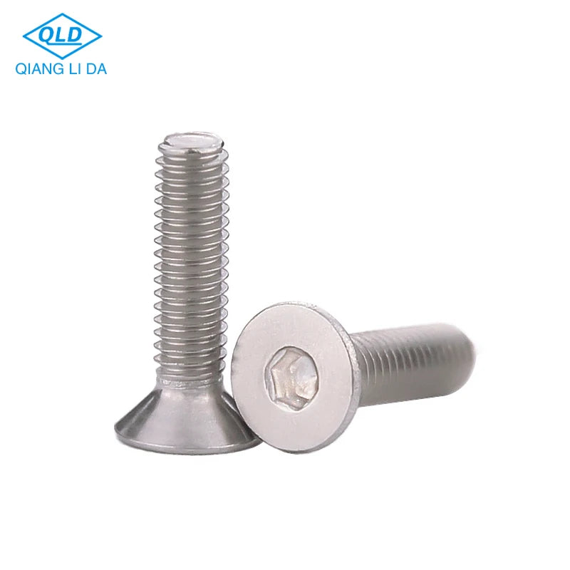 Hot Sale Metric DIN7991 Countersunk Socket Flat Head Hex Slot Passivated Finish 304&316 Stainless Steel Screws Grade A2/A4 QLD