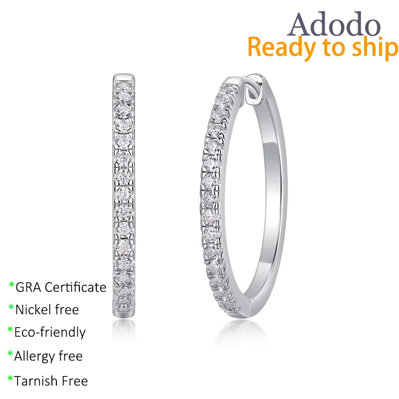 Classic 1.5MM Pave Setting VVS GRA Moissanite Earrings Fashion 925 Sterling Silver Platinum Plated Jewelry Women's Gifts