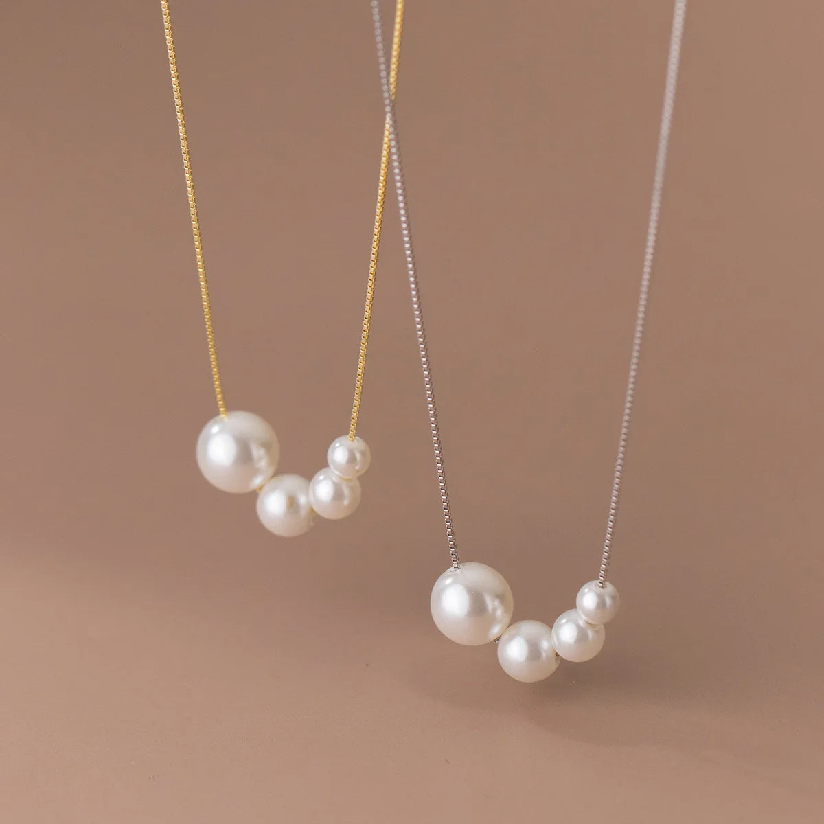 Wholesale Fashion Jewelry 925 Sterling Silver Necklace Pearl Necklace Gold Plated Pearl Pendant Necklaces Women