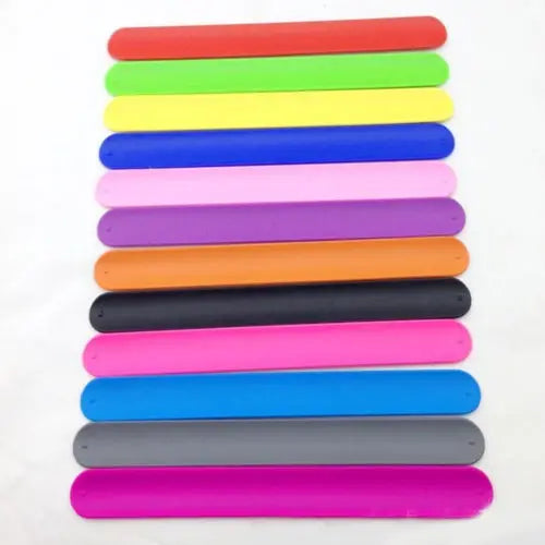 Promotional Printed Logo Soft Slap Snap Wrap Wristband Flexible Band Bracelet Silicone Children ID Party Enter Rubber Wristband