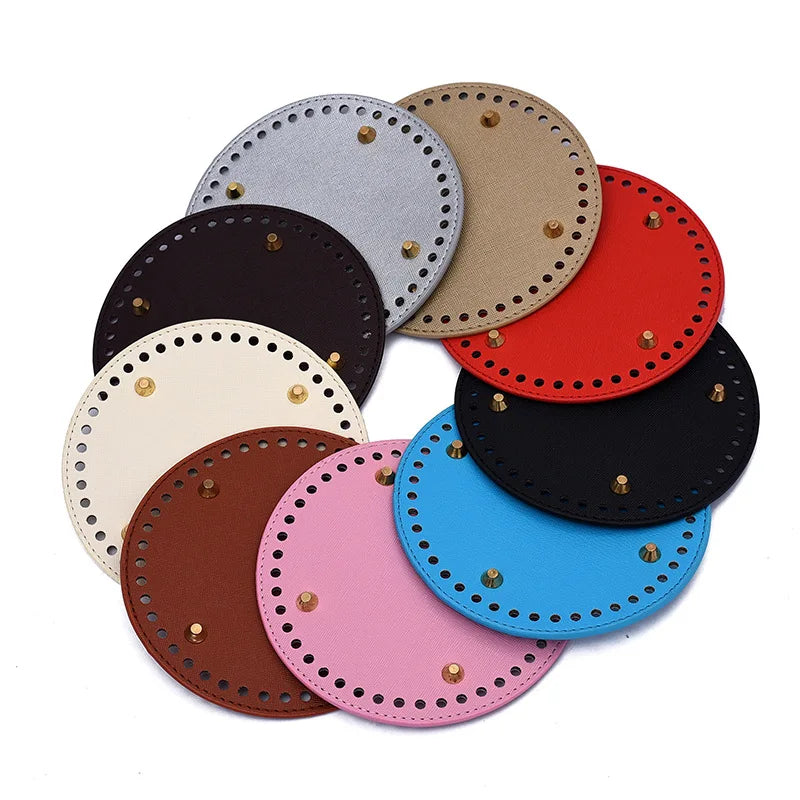 9 Colors 7.1" Round PU Leather  Sewing Crochet Bag BottomShaper Padfor Bags Cushion Base DIY Accessories
