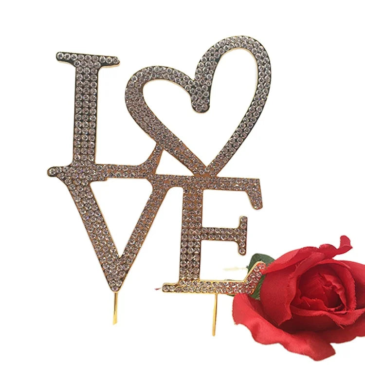 2022 Cake Wedding Table Cake Topper With Rhinestone and Number