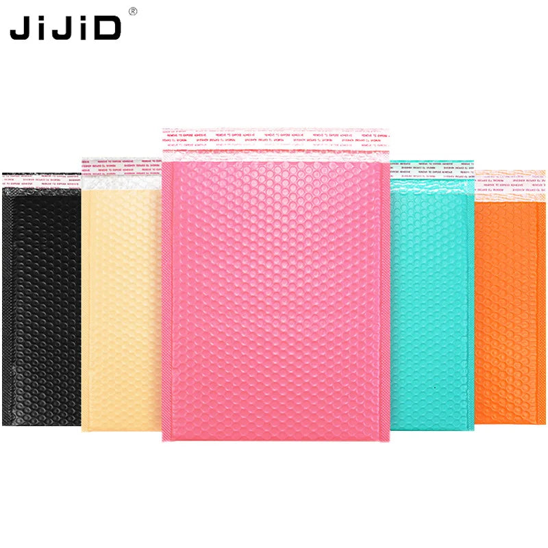 JIJID Waterproof Padded Envelopes Black Bubble MailersCustomized Logo Self Seal Protective Packaging Poly Bubble Bags