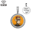 Top Icy Jewelry Hip Hop 14k Gold CZ Diamond Paved Round Picture Frame Custom Photo Pendant for Women Men