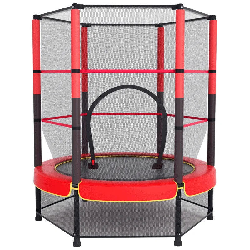 Children's Garden Trampoline Diameter 140 cm Indoor Trampoline with Safety Net Indoor Trampoline Rubber Rope Suspension Fitness
