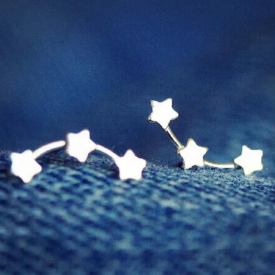 925 Sterling Silver Vintage Style Crystal Star Hoop Earrings for Women for Engagement Wedding Party or Gift