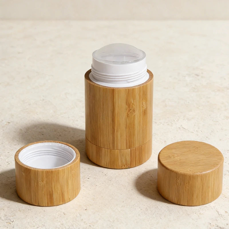Customizable Eco-Friendly Bamboo Roll-On Bottle Customizable Large Capacity Container for Deodorant & Essential Oil Packaging