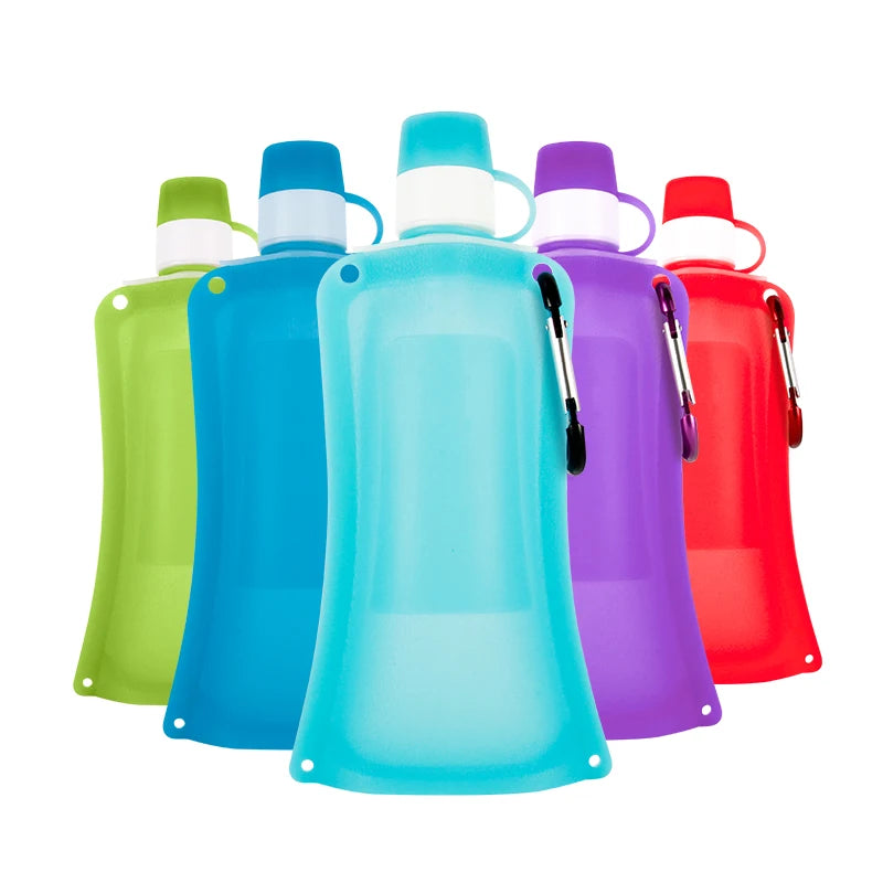 Collapsible Bottle Leakproof Portable Outdoor Camping Water Bottle Silicone Reusable Travel Sport Water Bag