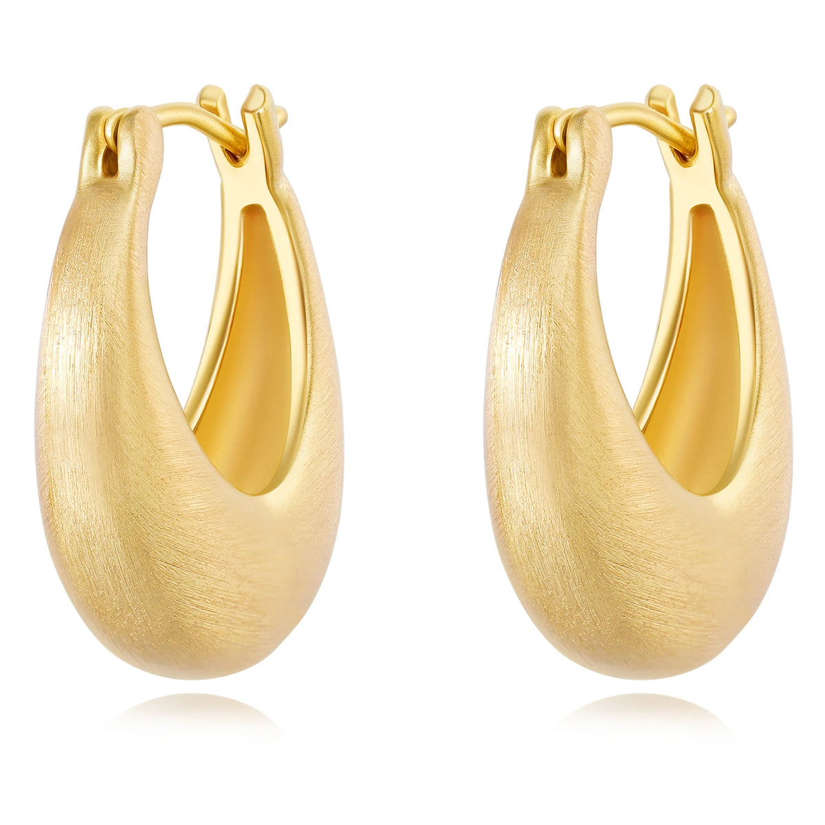 New Fashion Brass Electroplated Gold and Silver Brushed Hoop Earrings Women's Jewelry Factory Wholesale MegaBDM