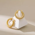 Retro Jewelry Double Twist Hoop Earrings Women Earing Jewelry